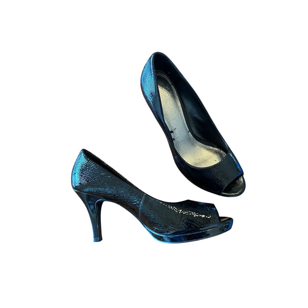 Alex Marie Peep Toe Black Pumps 7